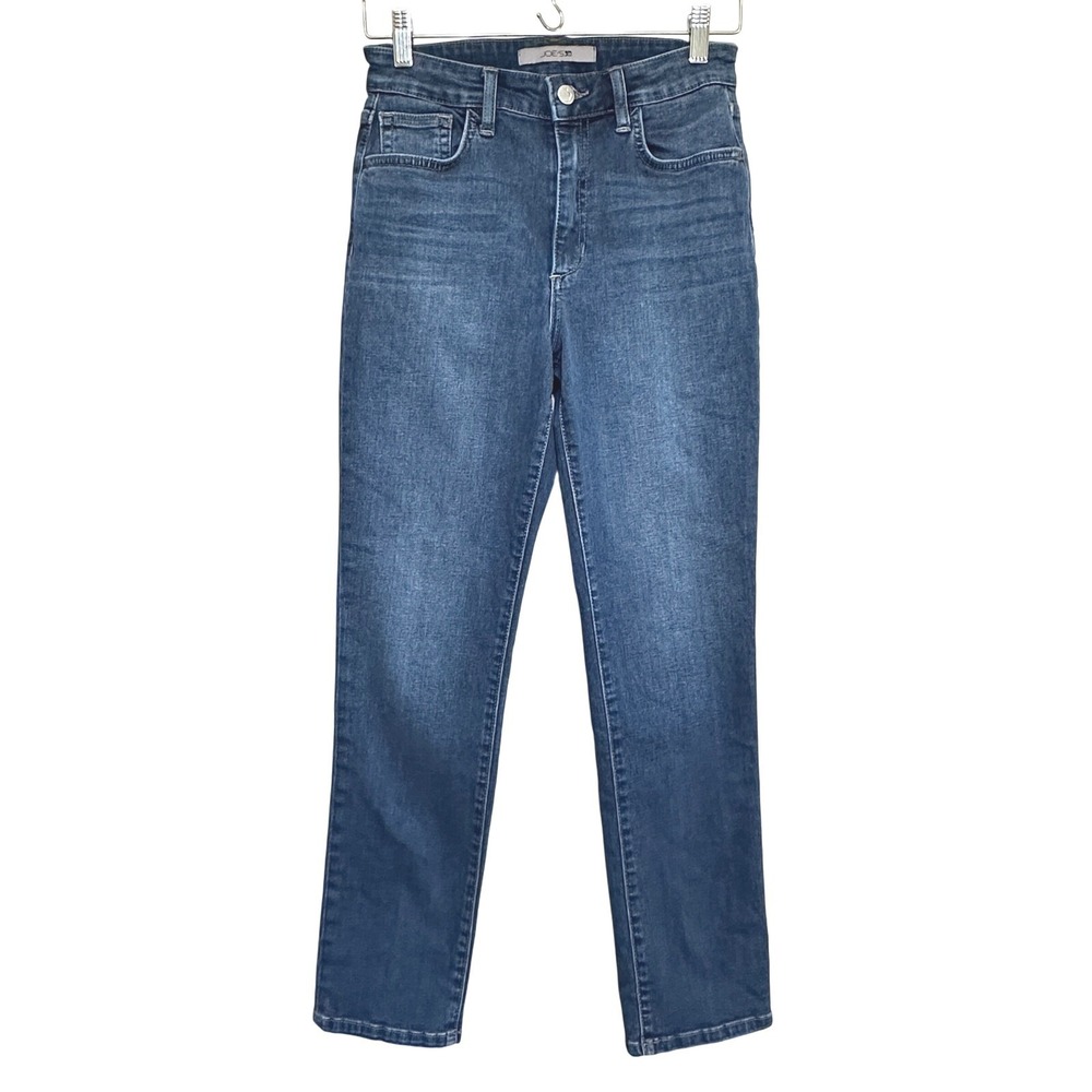 Joe's High Rise Straight Ankle Jeans Womens 25 Blue Dark Wash Stretch Classic